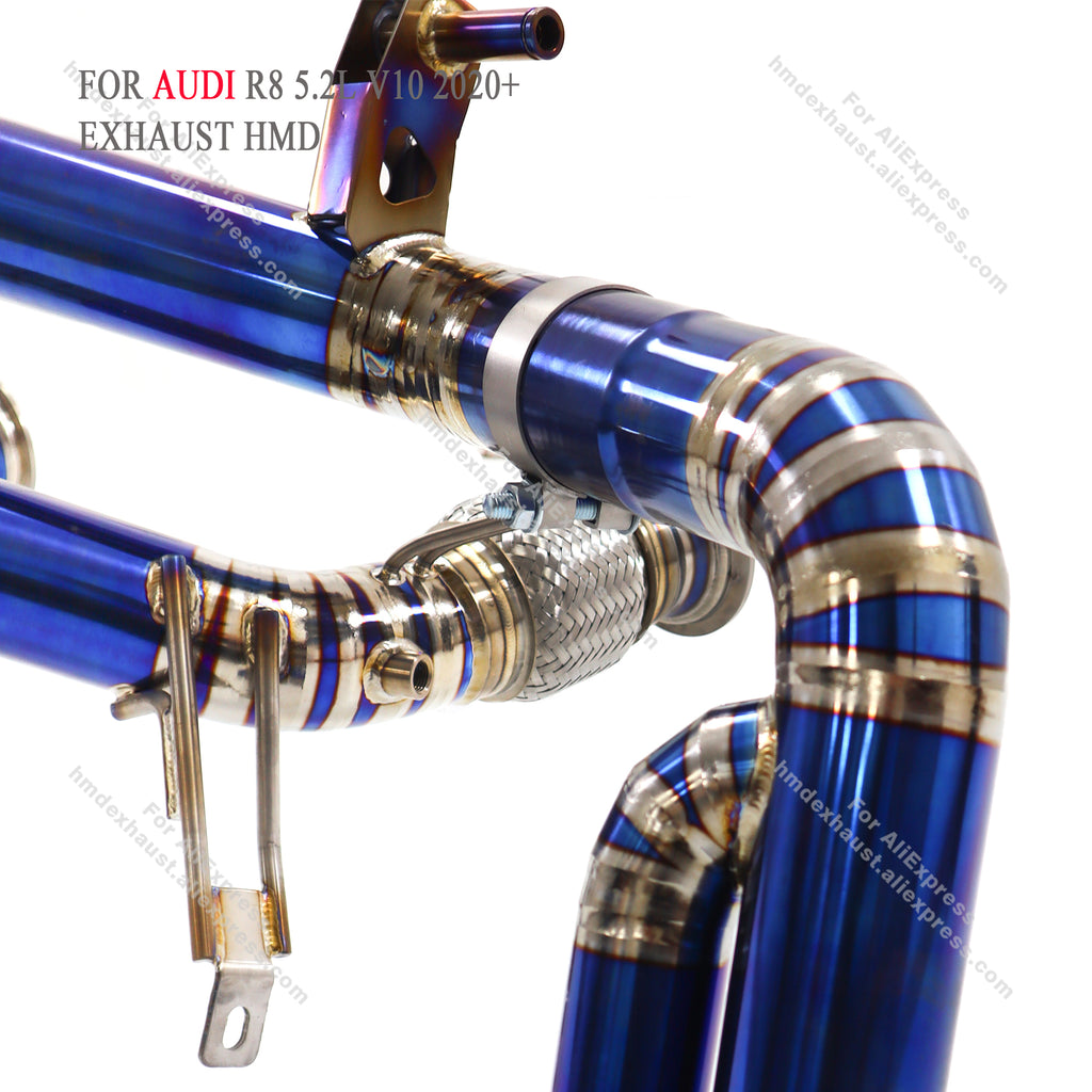 AUDI R8 5.2L V10 2020+ Straight Catback For OPF‑Equipped models Titanium Racing Grade Exhaust System 2.75in
