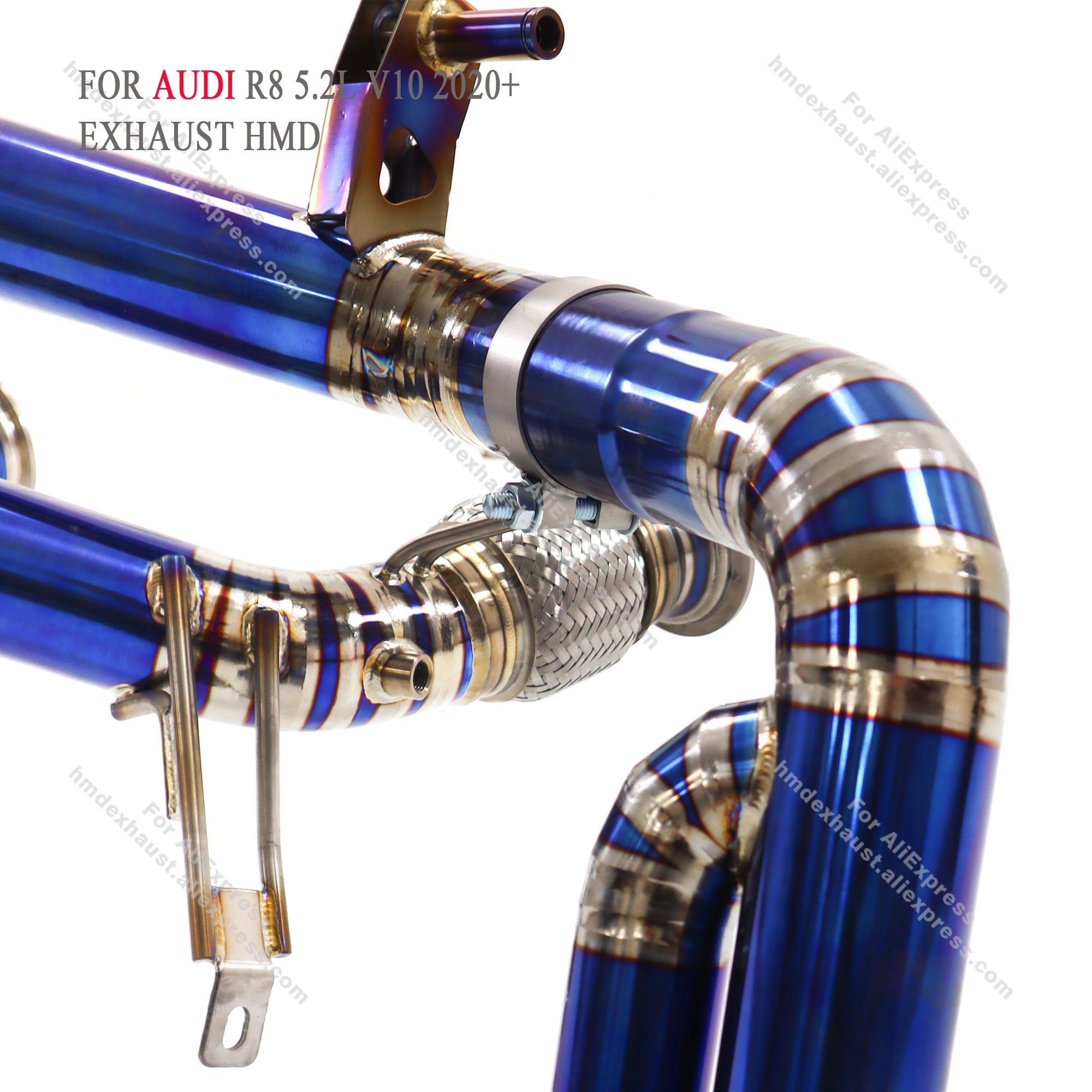 AUDI R8 5.2L V10 2020+ Straight Catback For OPF‑Equipped models Titanium Racing Grade Exhaust System 2.75in