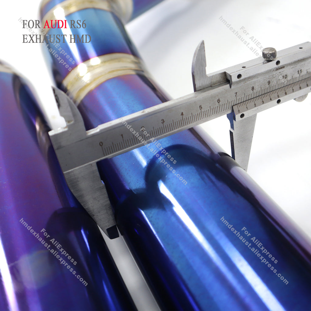AUDI RS6 C7 catback add Resonator Tube Titanium Valved Sport Exhaust System