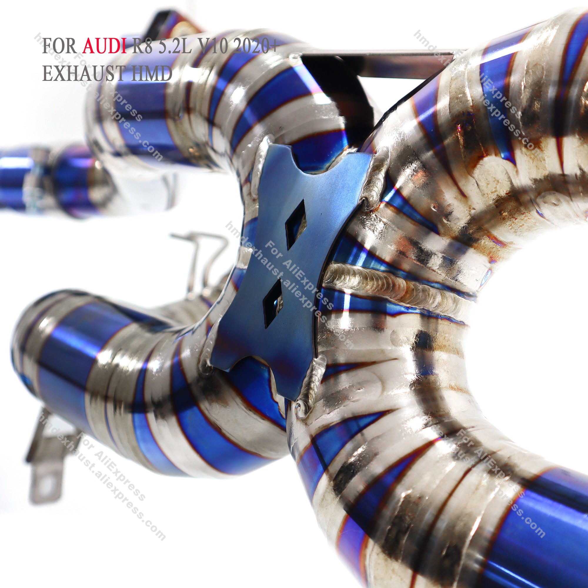 AUDI R8 5.2L V10 2020+ Straight Catback For OPF‑Equipped models Titanium Racing Grade Exhaust System 2.75in
