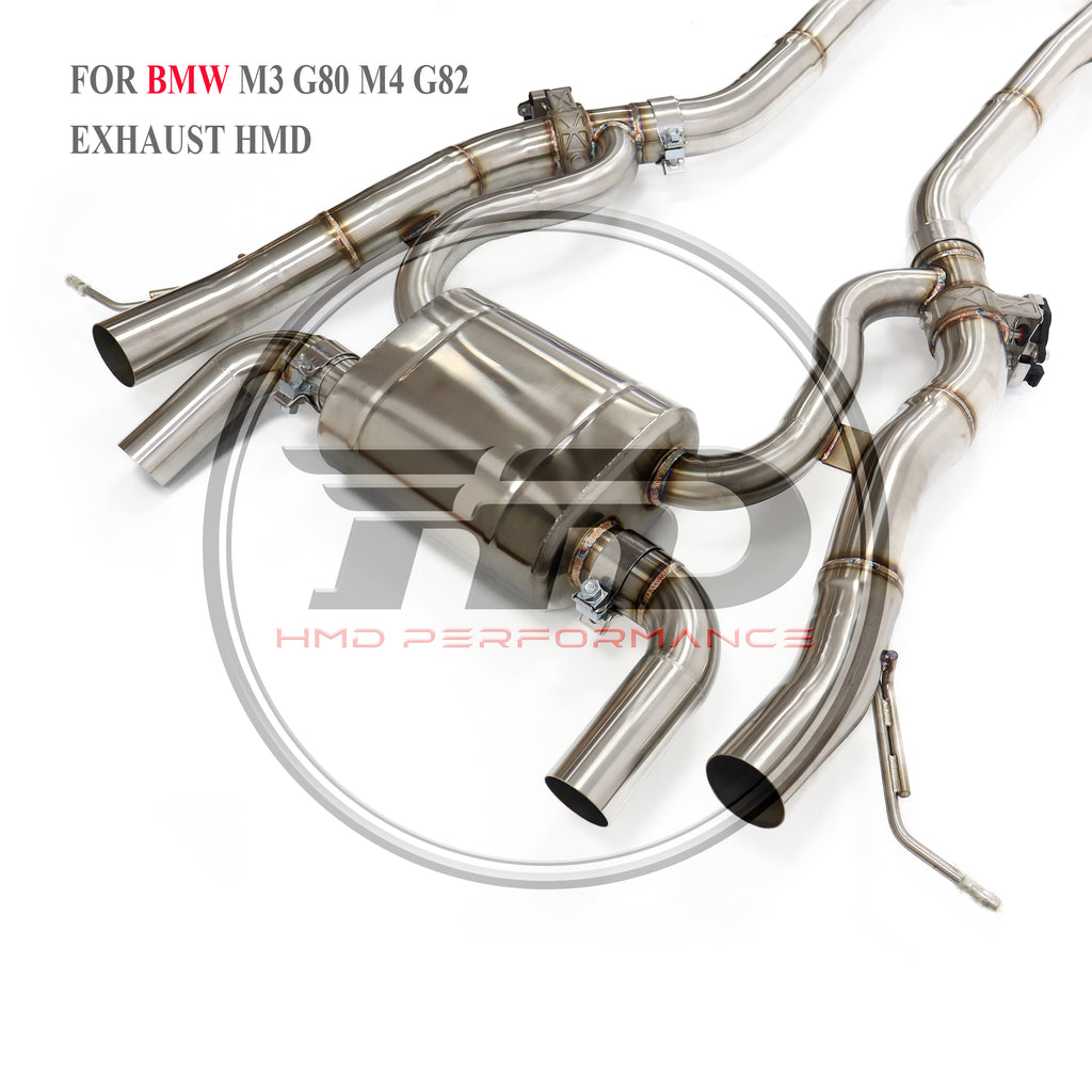 Stainless Steel Valve‑Equipped Mid‑Rear Exhaust System Single Mid Pipe For BMW M3 G80 / M4 G82
