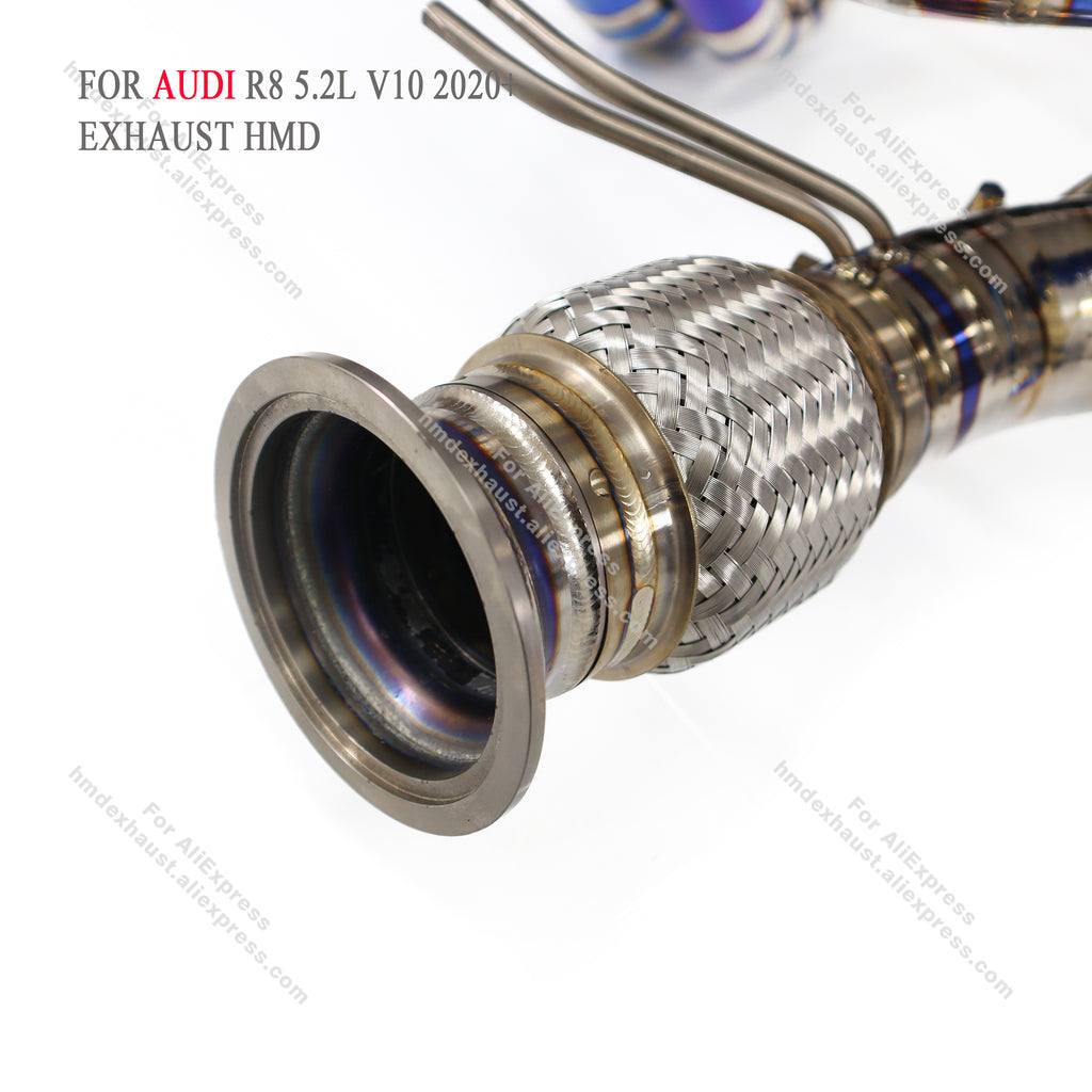 AUDI R8 5.2L V10 2020+ Straight Catback For OPF‑Equipped models Titanium Racing Grade Exhaust System 2.75in
