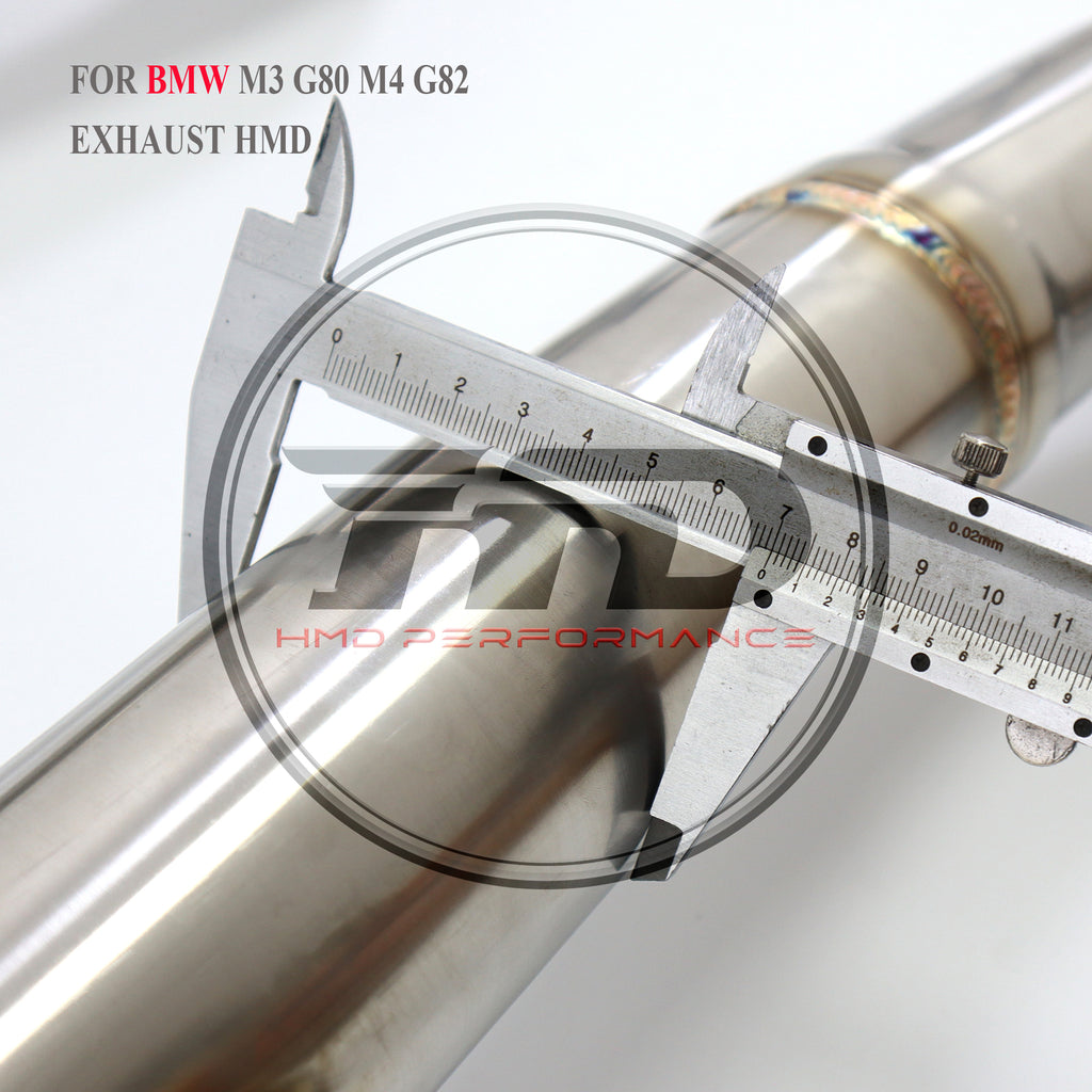 Stainless Steel Valve‑Equipped Mid‑Rear Exhaust System Single Mid Pipe For BMW M3 G80 / M4 G82