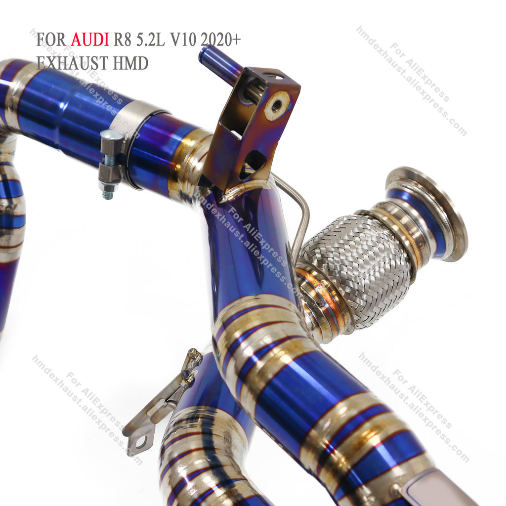 AUDI R8 5.2L V10 2020+ Straight Catback For OPF‑Equipped models Titanium Racing Grade Exhaust System 2.75in
