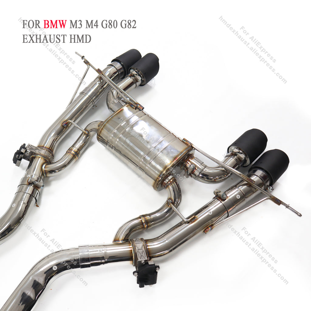 BMW M3 M4 G80 G82 Stainless Steel Polished CatBack Exhaust System Regular Style