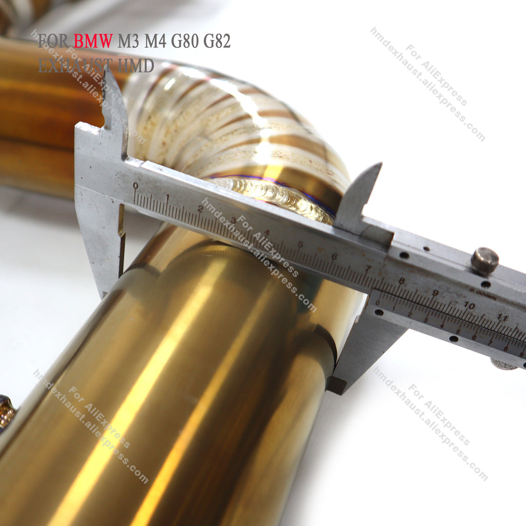 BMW M3 M4 G80 G82 Titanium Alloy Gold Finished CatBack Exhaust System Regular Style
