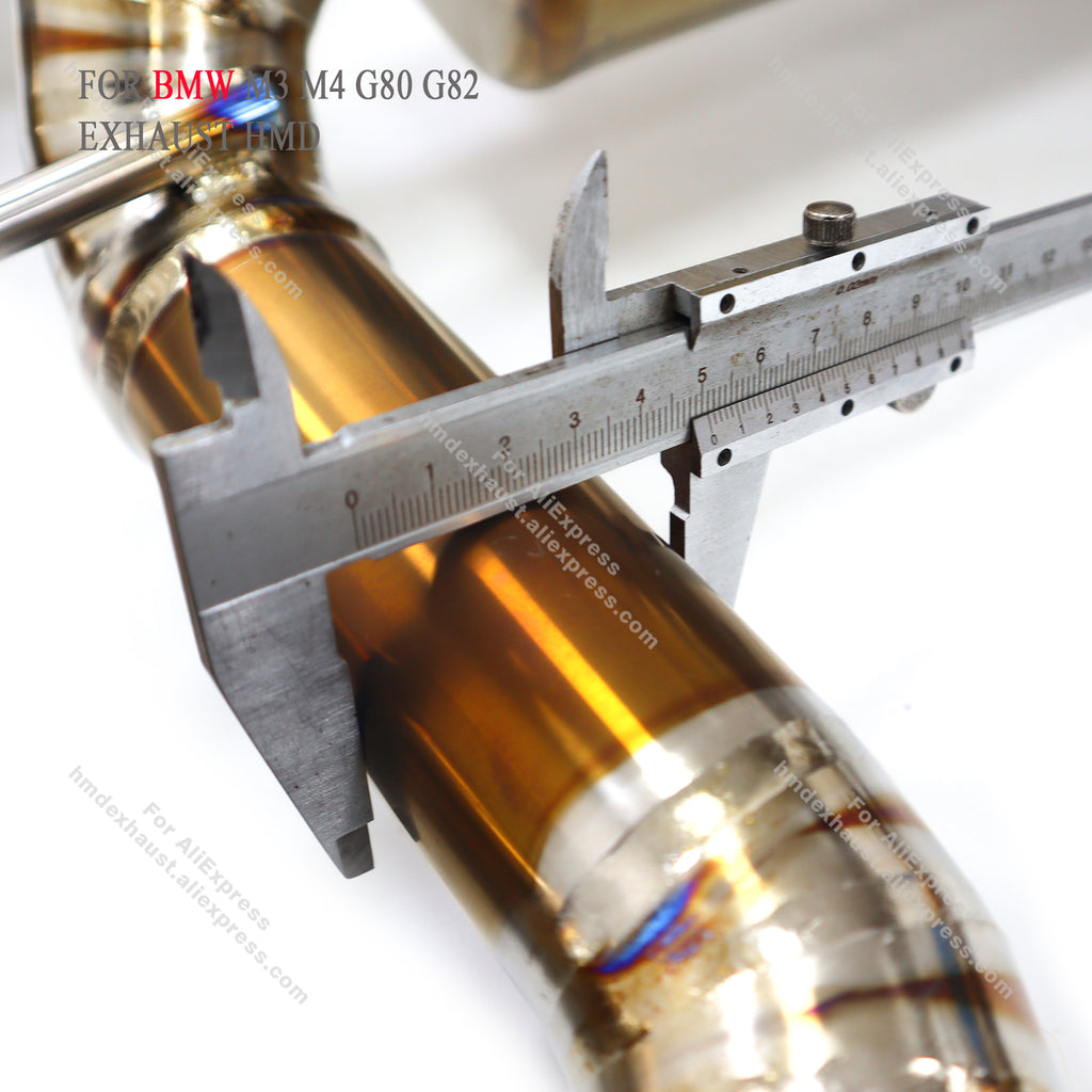 BMW M3 M4 G80 G82 Titanium Alloy Gold Finished CatBack Exhaust System Regular Style