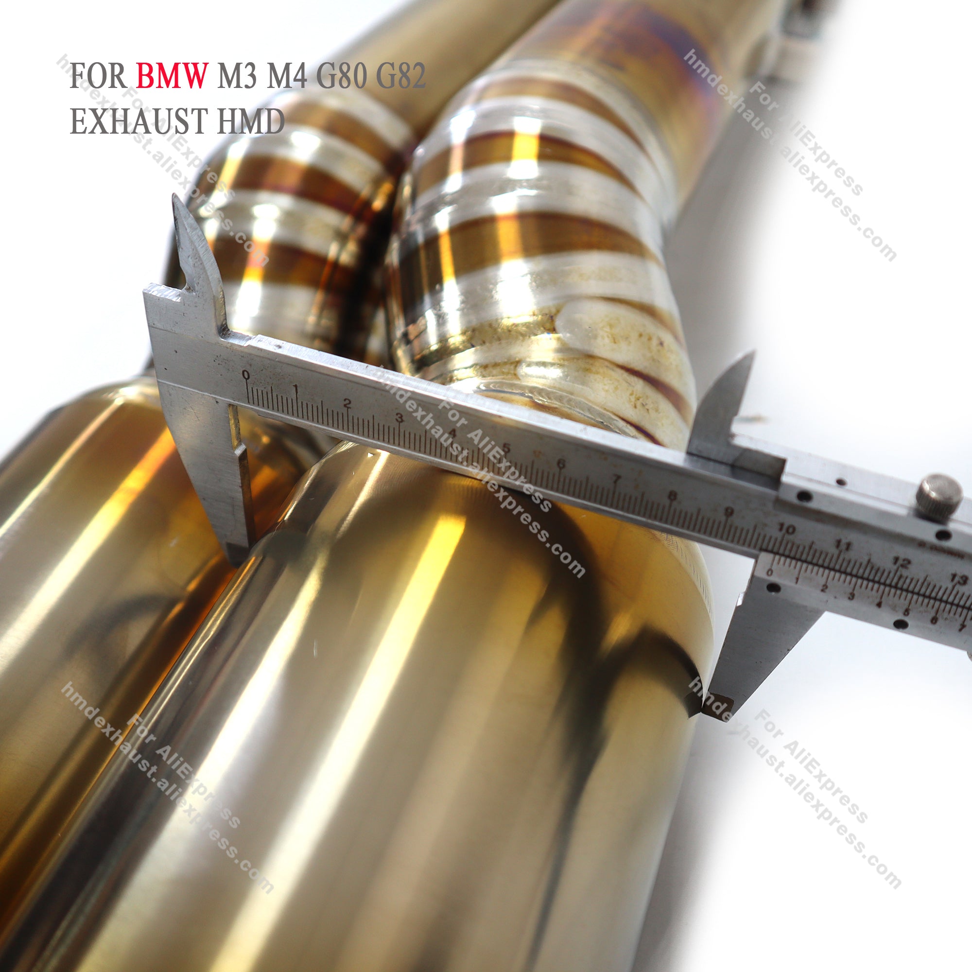 BMW M3 M4 G80 G82 Titanium Alloy Gold Finished CatBack Exhaust System Regular Style