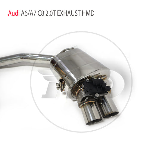 Car Accessories Without Catalytic Catback For Audi A6 A7 C8 2.0T Exhaust System High Flow Performance