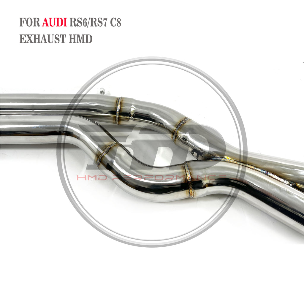 Audi RS6 RS7 C8 catback add Resonator Tube sus304 Valved Sport Exhaust System