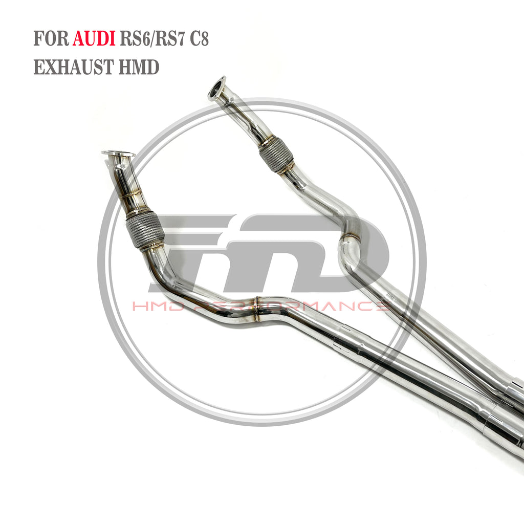 Audi RS6 RS7 C8 catback add Resonator Tube sus304 Valved Sport Exhaust System