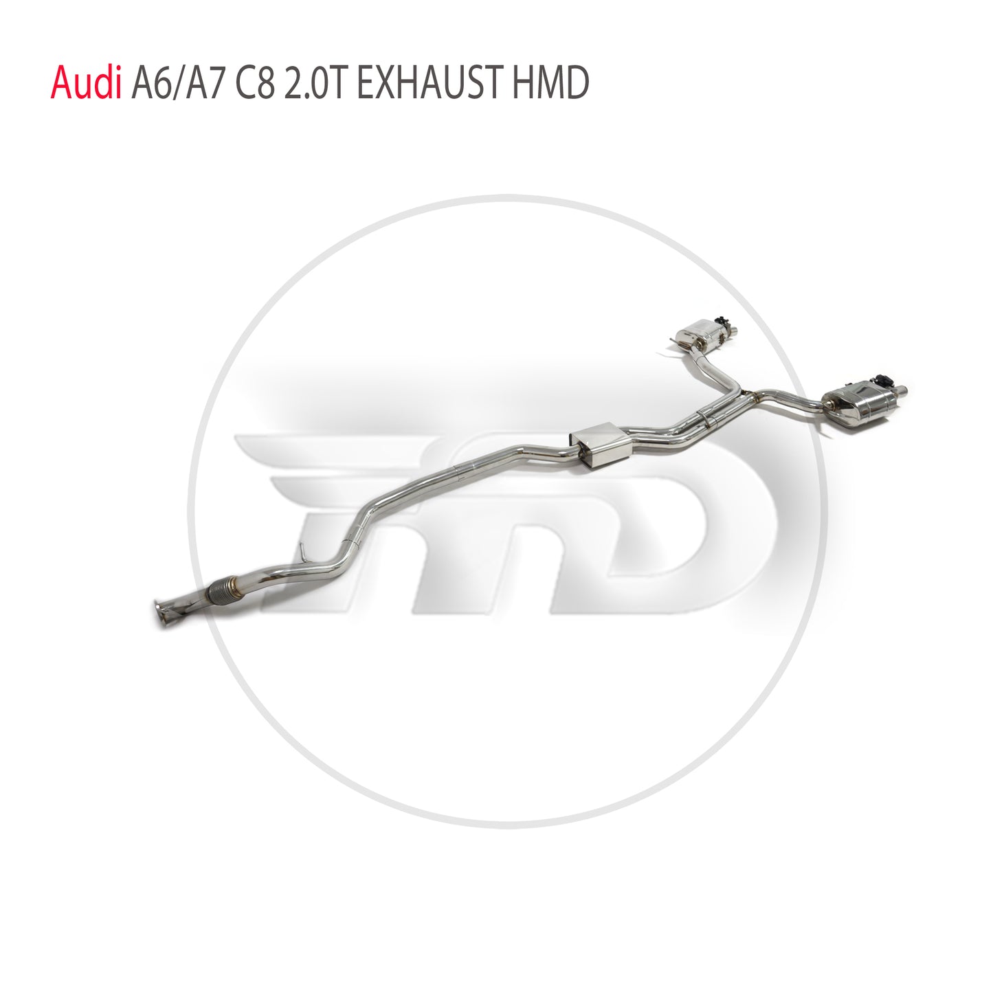 Car Accessories Without Catalytic Catback For Audi A6 A7 C8 2.0T Exhaust System High Flow Performance