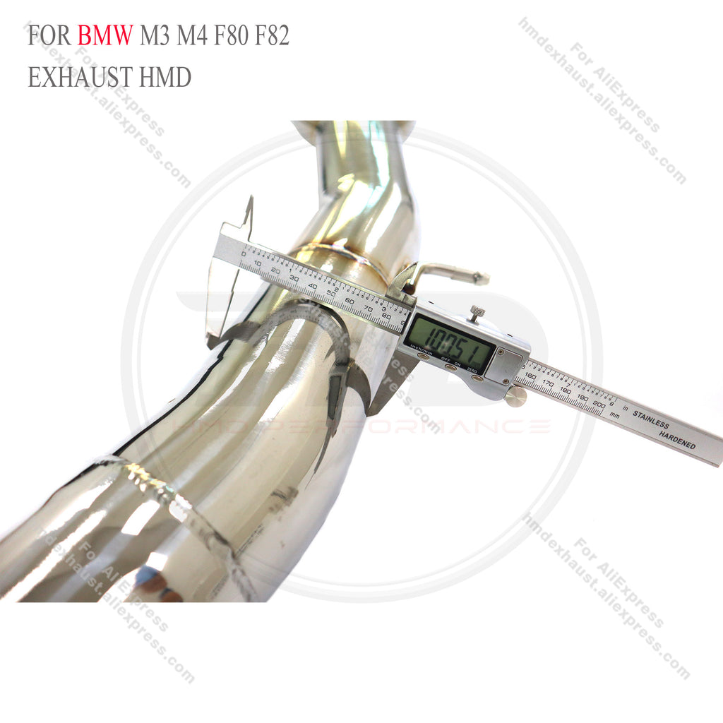 Stainless Steel Mid‑Rear Exhaust System With Twist Pipe Single Electronic Valve For BMW M3 F80 / M4 F82