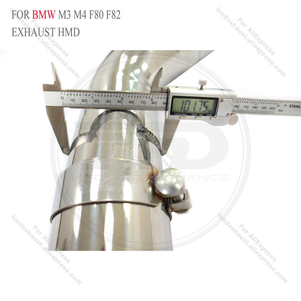 Stainless Steel Mid‑Rear Exhaust System With Twist Pipe Single Electronic Valve For BMW M3 F80 / M4 F82