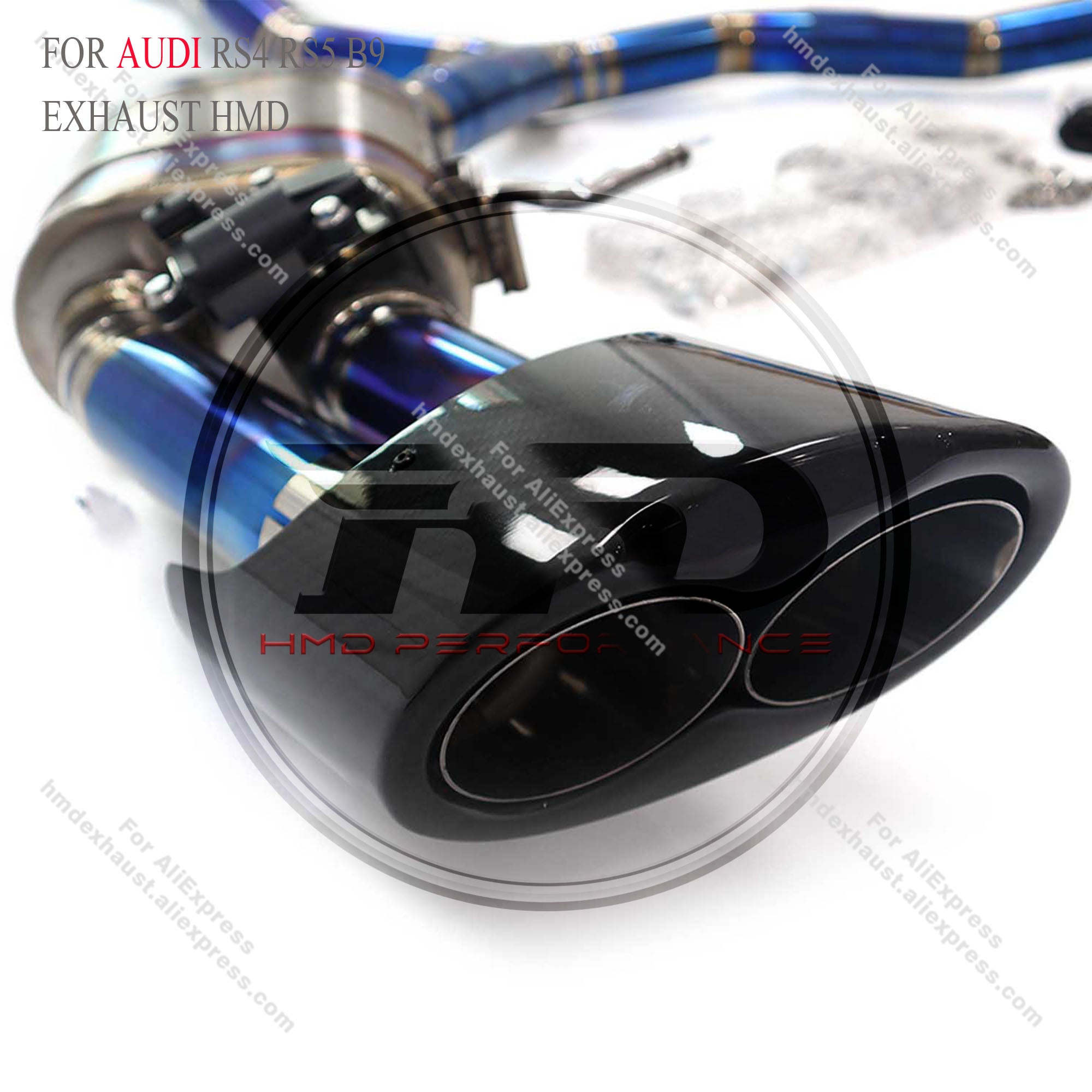 AUDI RS4 RS5 B9 catback add Resonator Tube Titanium Valved Sport Exhaust System