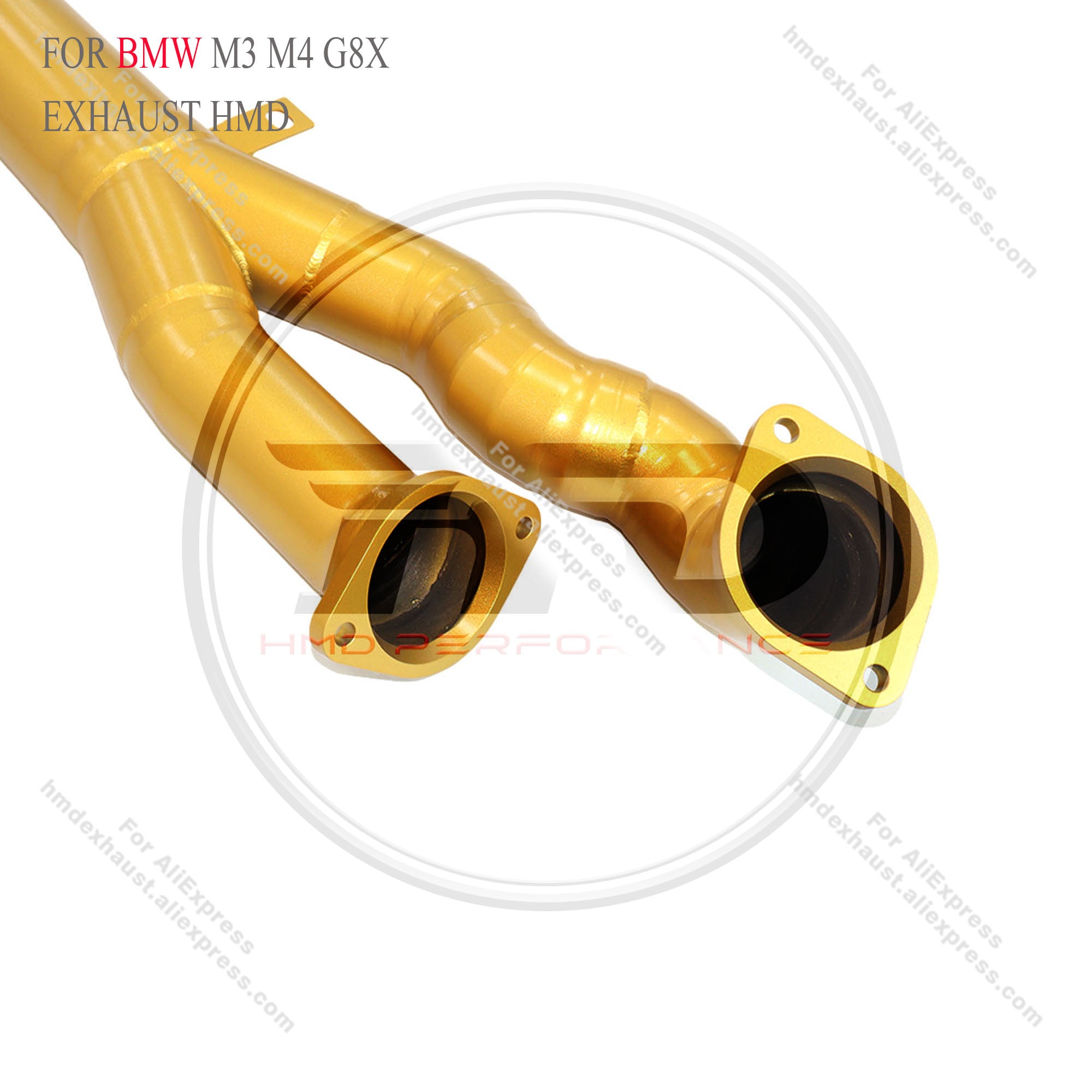 Gold Ceramic Coated Titanium Valved Catback Exhaust With Single Mid Pipe For BMW M3 M4 G8X