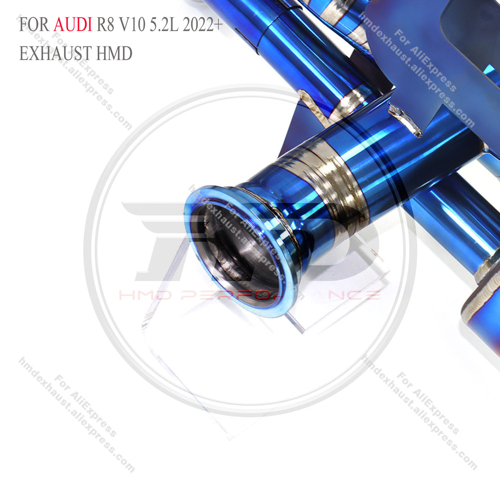 Audi R8 V10 5.2L 2022+ Catback For North American Version Titanium Valved Sport Exhaust System Style 2