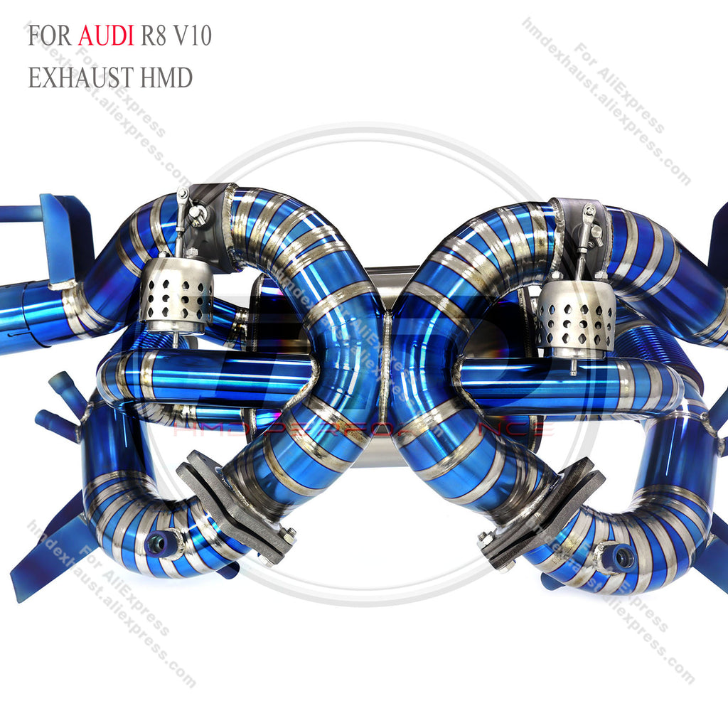 Audi R8 V10 Catback For OPF‑Equipped models Titanium Valved Sport Exhaust System Dual‑side single outlet