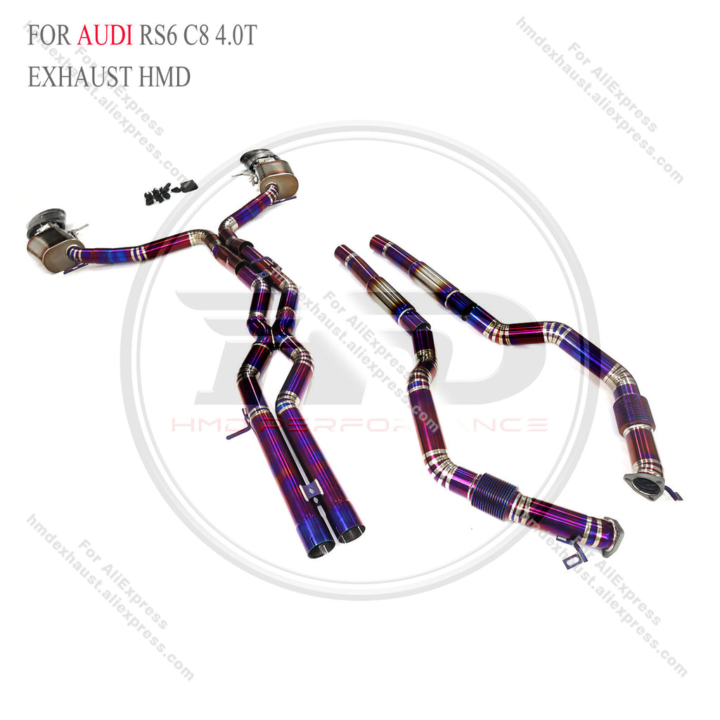 Audi RS6 C8 4.0T catback add Resonator Tube Titanium Valved Sport Exhaust System