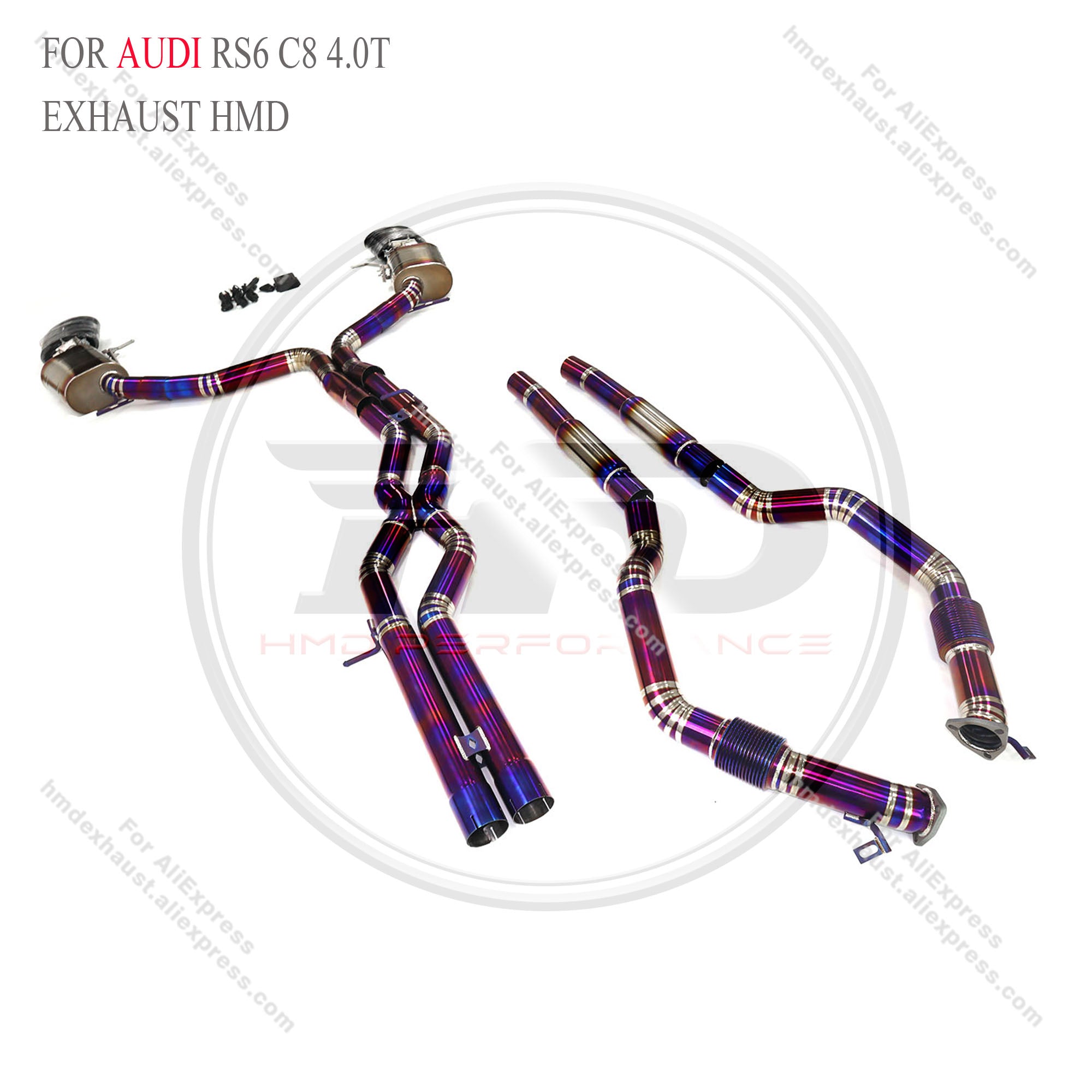Audi RS6 C8 4.0T catback add Resonator Tube Titanium Valved Sport Exhaust System