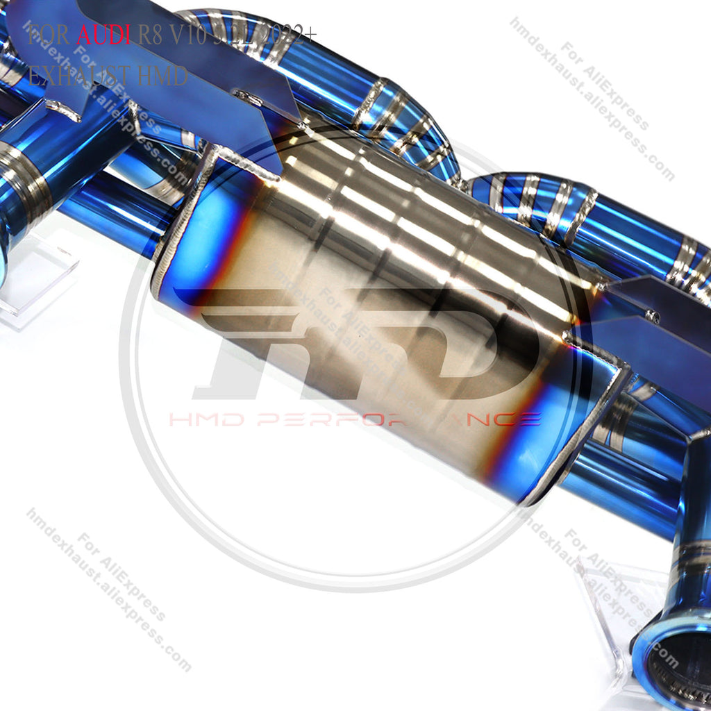 Audi R8 V10 5.2L 2022+ Catback For North American Version Titanium Valved Sport Exhaust System Style 2