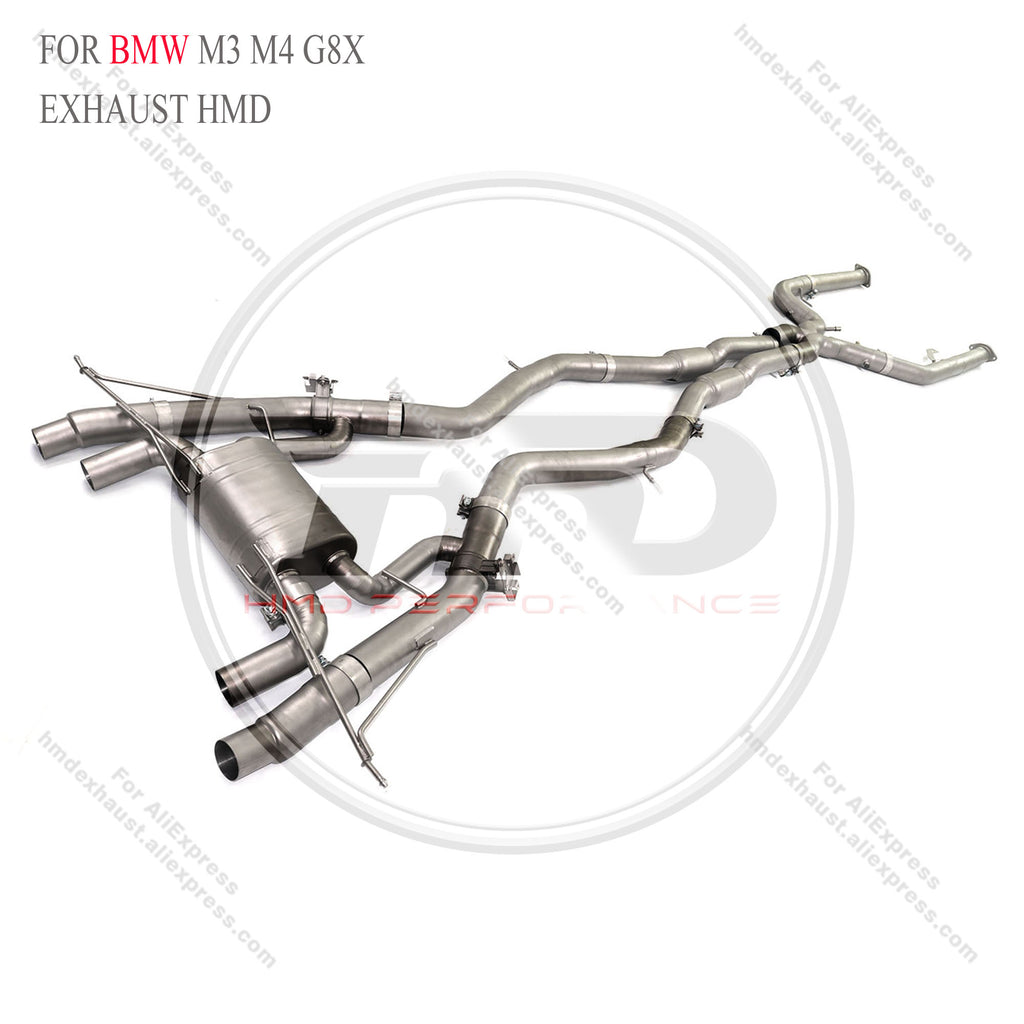 BMW M3 M4 G8X Stainless Steel Sandblasted CatBack Exhaust System Regular Style