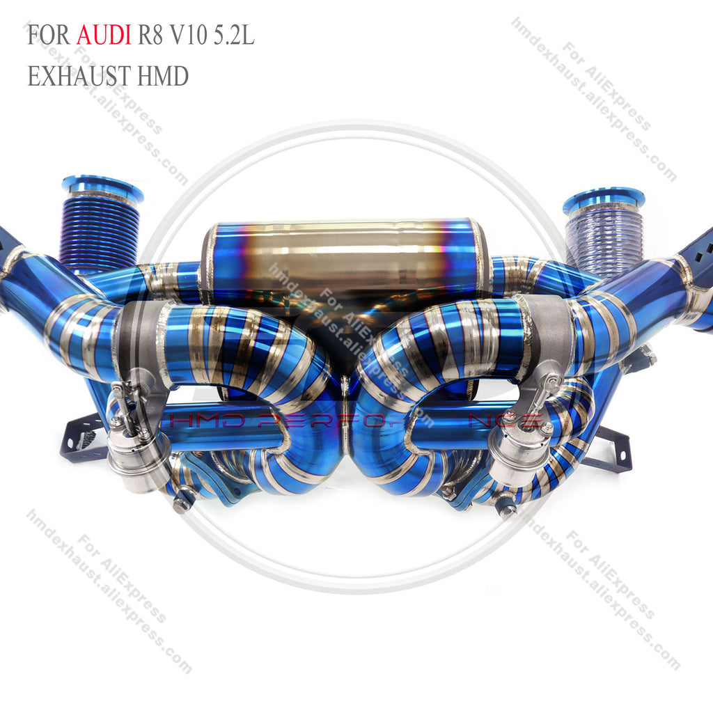 Audi R8 V10 5.2L Catback For OPF‑Equipped models Titanium Valved Sport Exhaust System with X Pipe