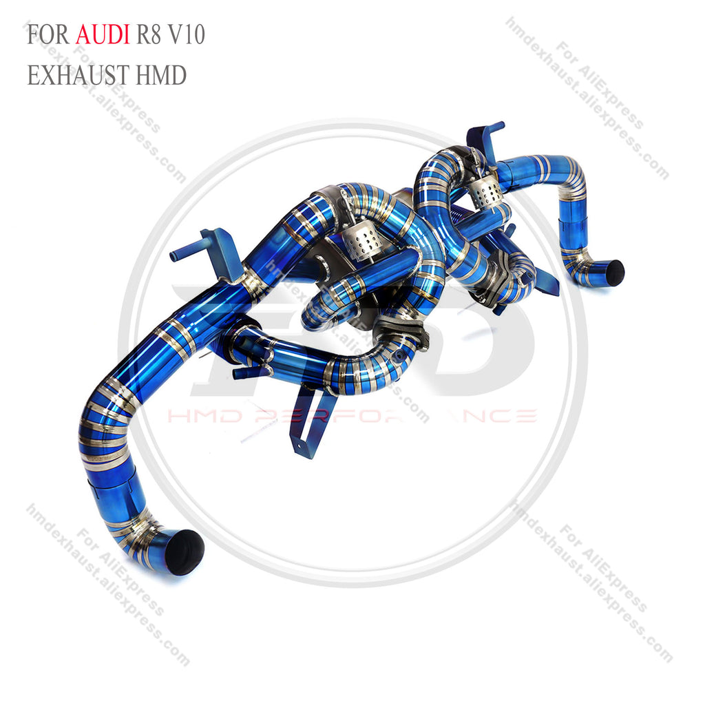 Audi R8 V10 Catback For OPF‑Equipped models Titanium Valved Sport Exhaust System Dual‑side single outlet