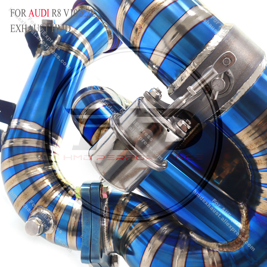 Audi R8 V10 5.2L Catback For OPF‑Equipped models Titanium Valved Sport Exhaust System with X Pipe