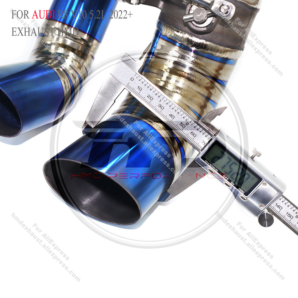 Audi R8 V10 5.2L 2022+ Catback For North American Version Titanium Valved Sport Exhaust System Style 2