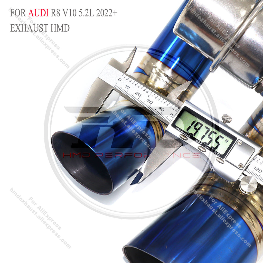 Audi R8 V10 5.2L 2022+ Catback For North American Version Titanium Valved Sport Exhaust System Style 2