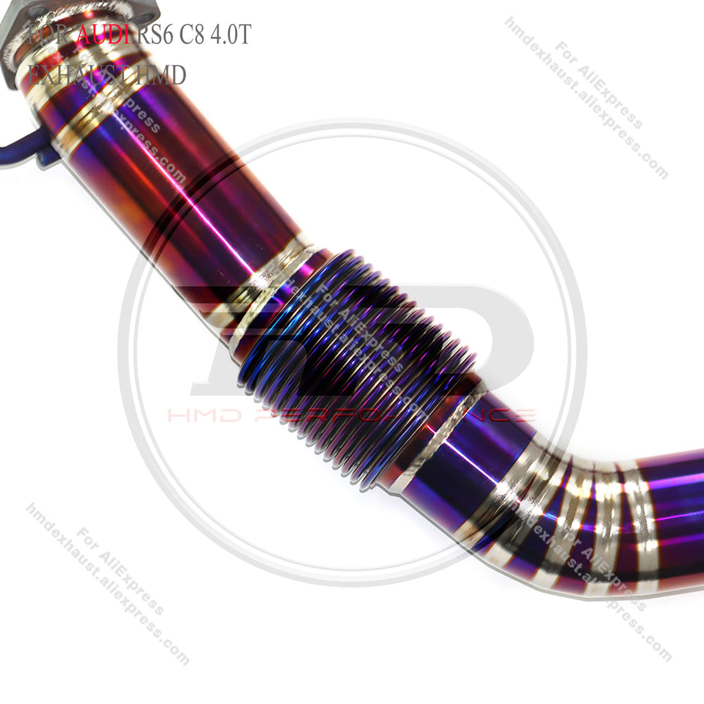 Audi RS6 C8 4.0T catback add Resonator Tube Titanium Valved Sport Exhaust System
