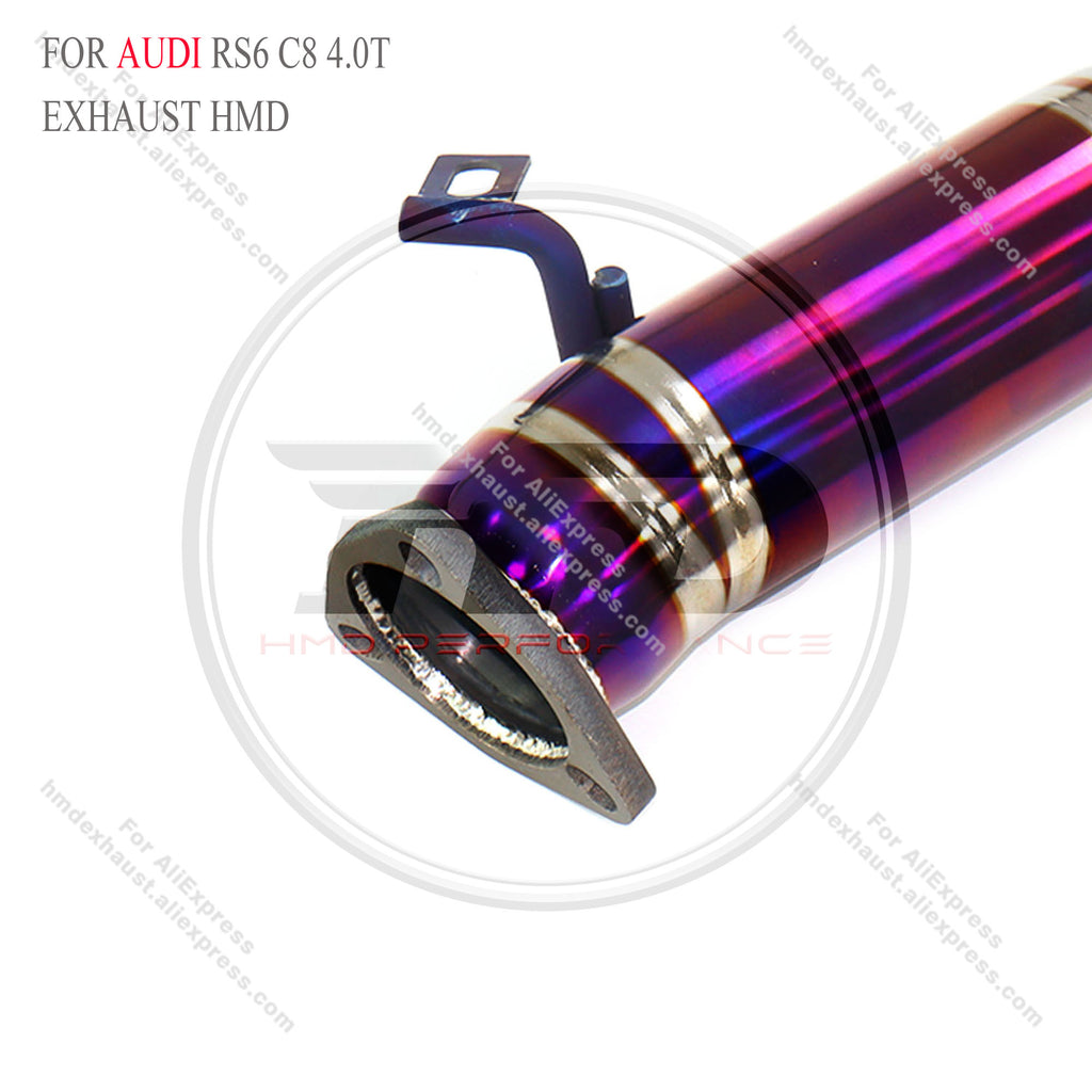 Audi RS6 C8 4.0T catback add Resonator Tube Titanium Valved Sport Exhaust System