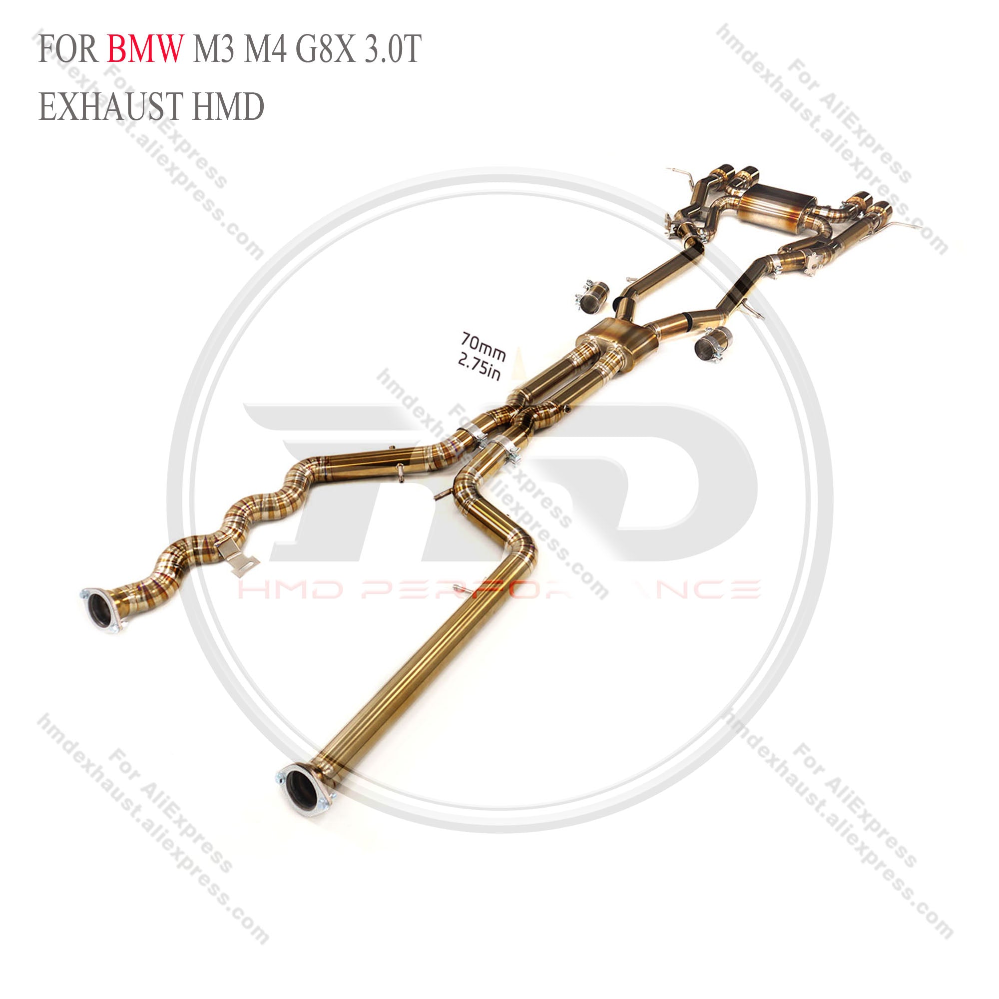 Titanium Valved Catback Exhaust With Equal‑Length Mid‑Pipe For BMW M3 M4 G8X 3.0‑L Turbo