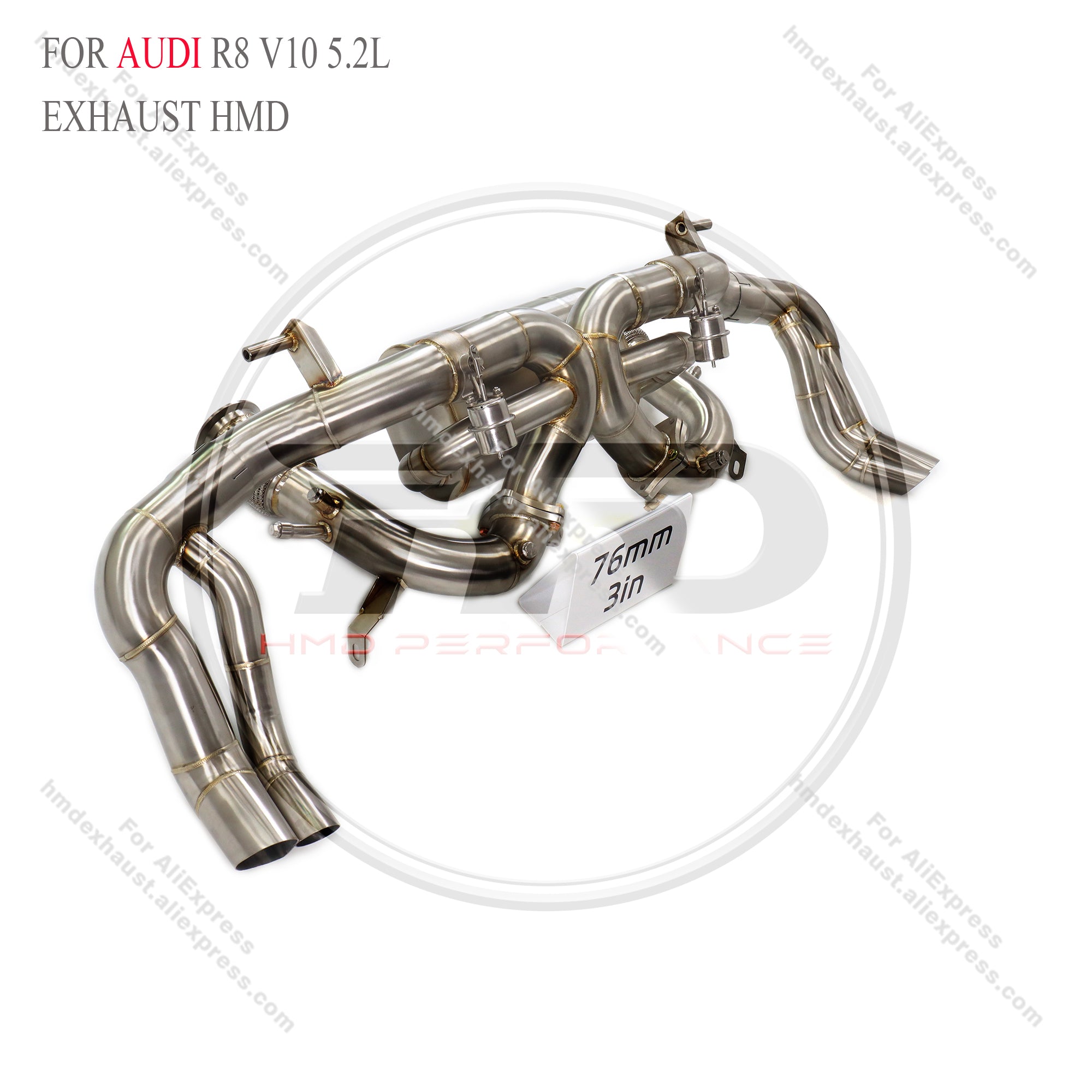 Audi R8 V10 5.2L catback SUS304 High Flow Exhaust System with opf