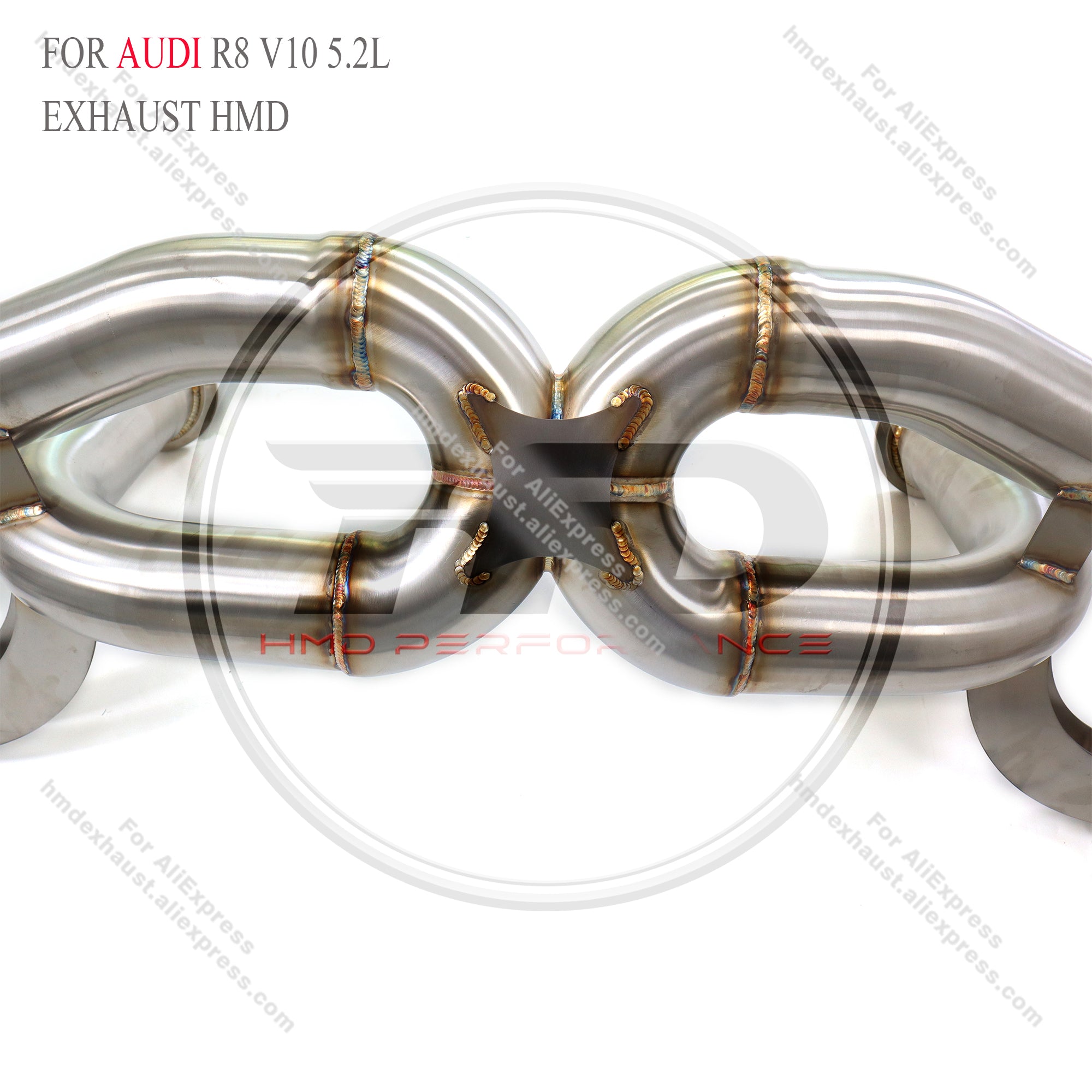 Audi R8 V10 5.2L Straight Catback with X pipe High Flow Exhaust System