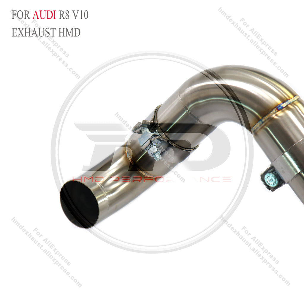 Audi R8 V10 5.2L Straight Catback Dual X-pipe High Flow Exhaust System 3in