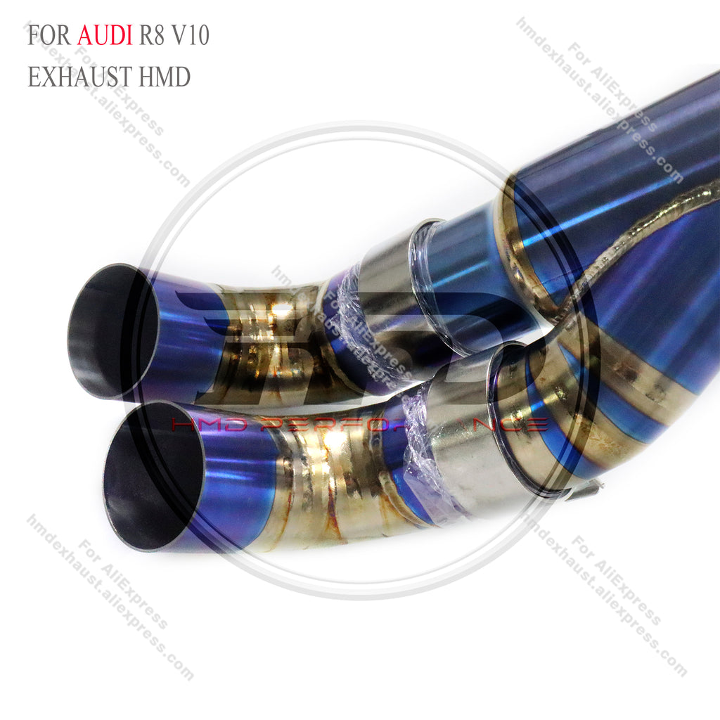 Audi R8 V10 Straight Catback with X pipe Titanium Racing Grade Exhaust System