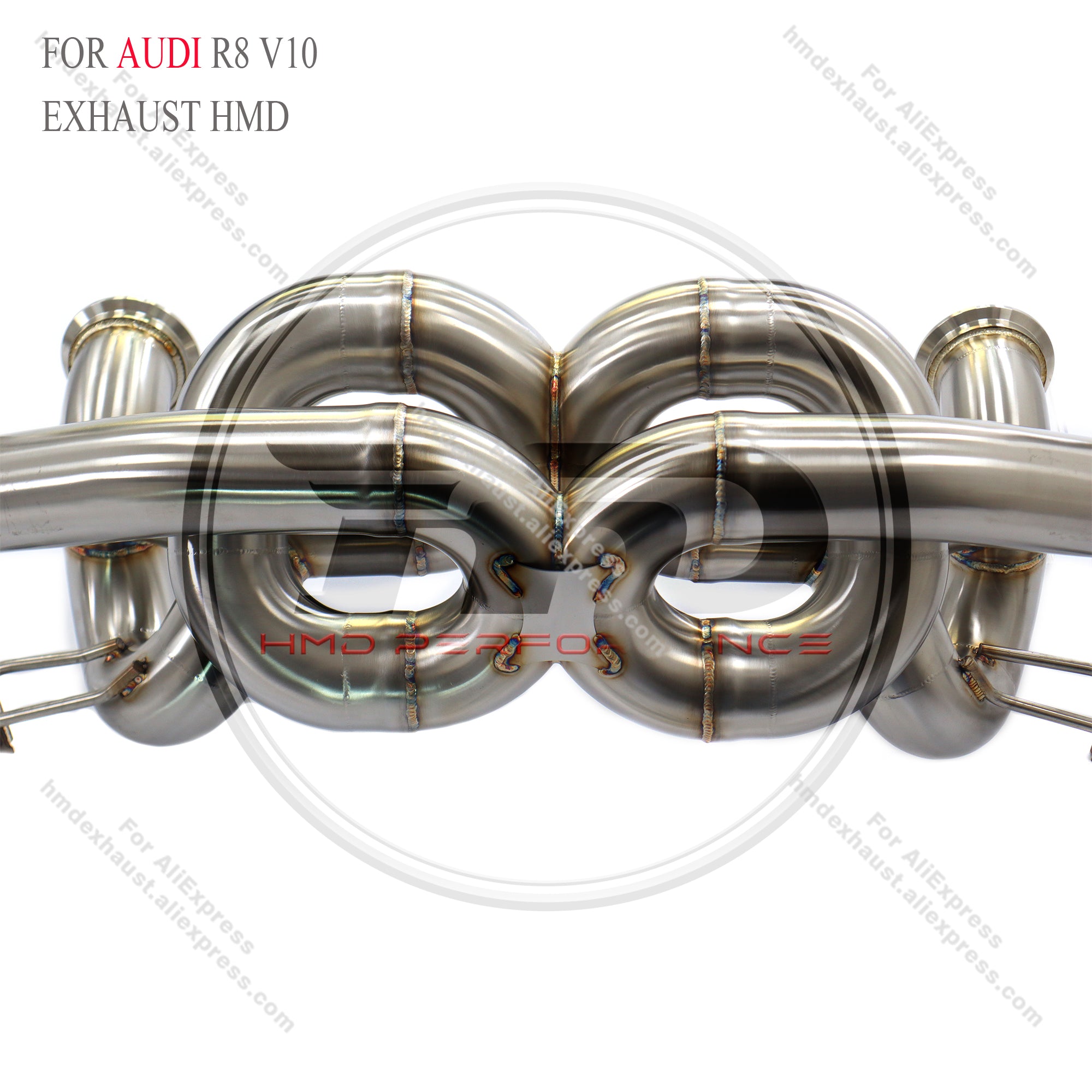 Audi R8 V10 5.2L Straight Catback Dual X-pipe High Flow Exhaust System 3in