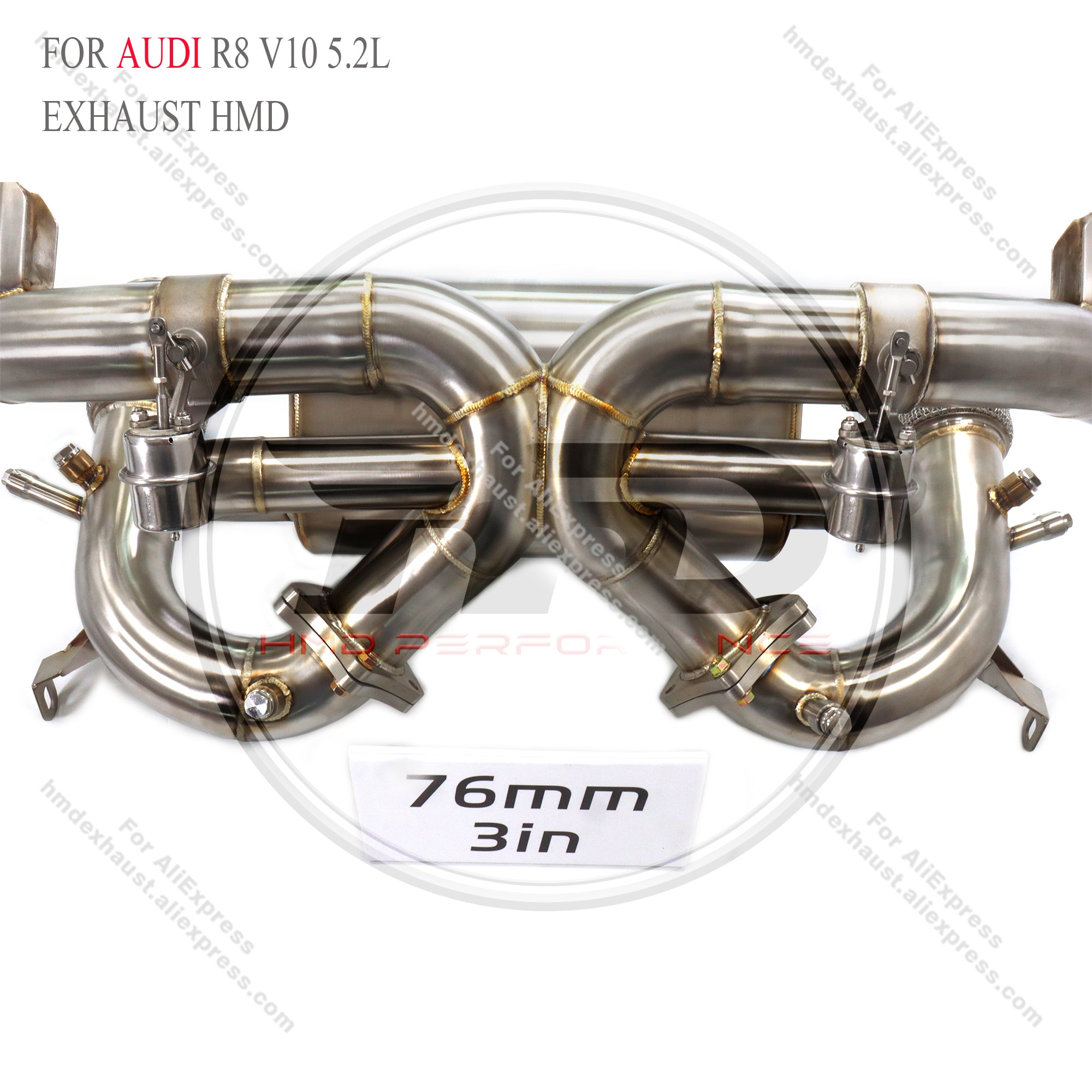 Audi R8 V10 5.2L catback SUS304 High Flow Exhaust System with opf