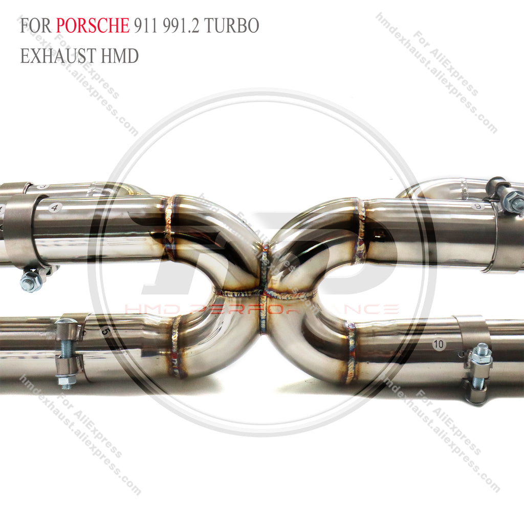 Porsche 911 991.2 Turbo Straight Catback SUS304 High Flow Exhaust System