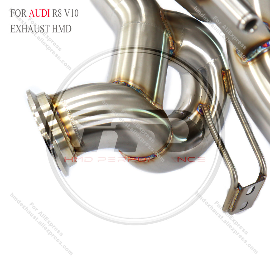 Audi R8 V10 5.2L Straight Catback Dual X-pipe High Flow Exhaust System 3in