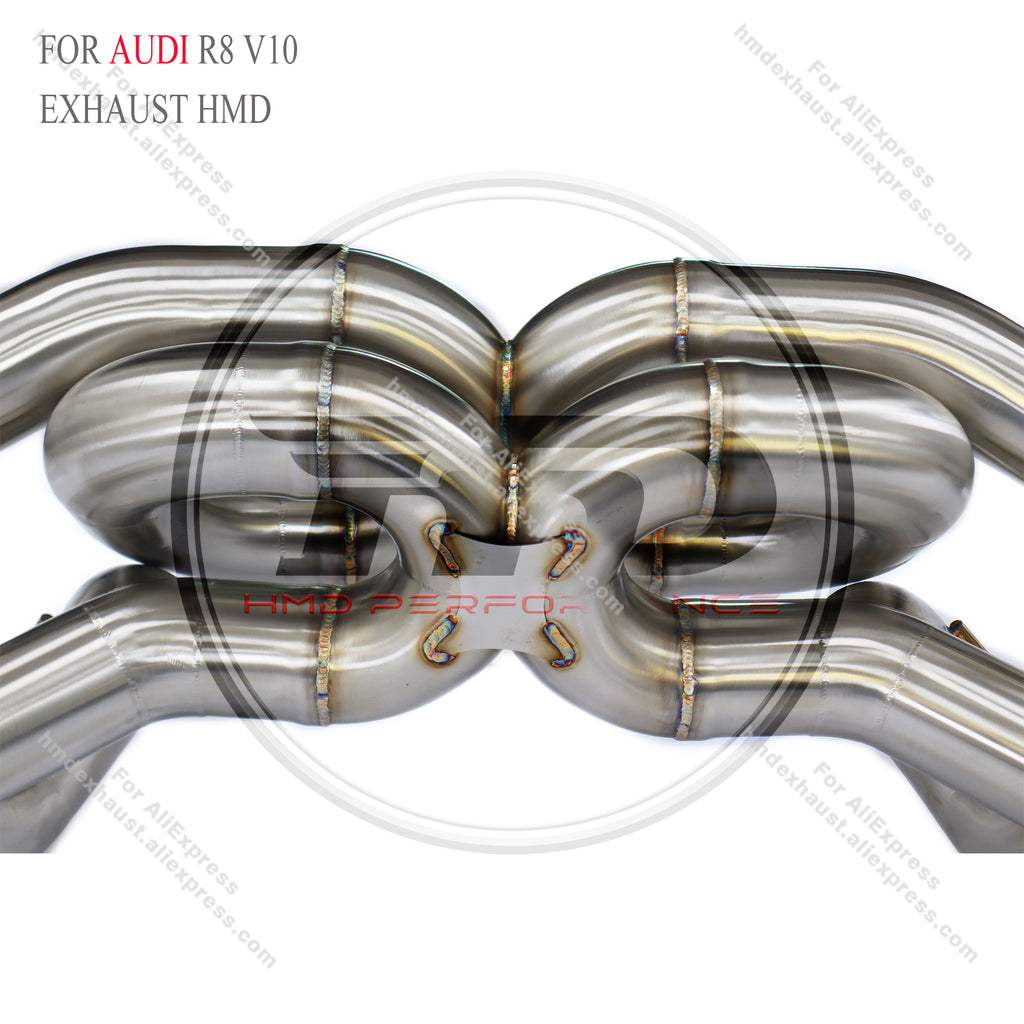 Audi R8 V10 5.2L Straight Catback Dual X-pipe High Flow Exhaust System 3in