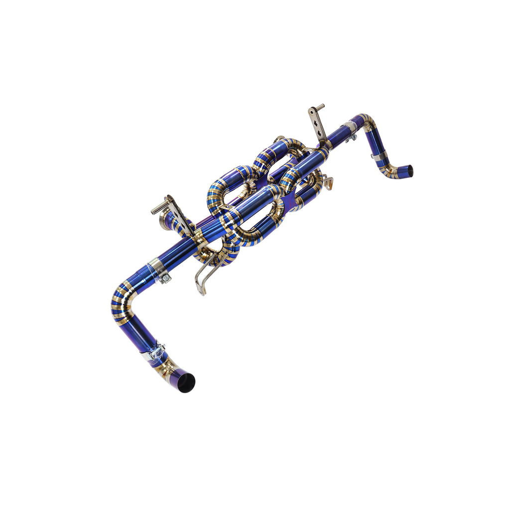 Audi R8 V10 Straight Catback Dual X-pipe Titanium Racing Grade Exhaust System 2.5in