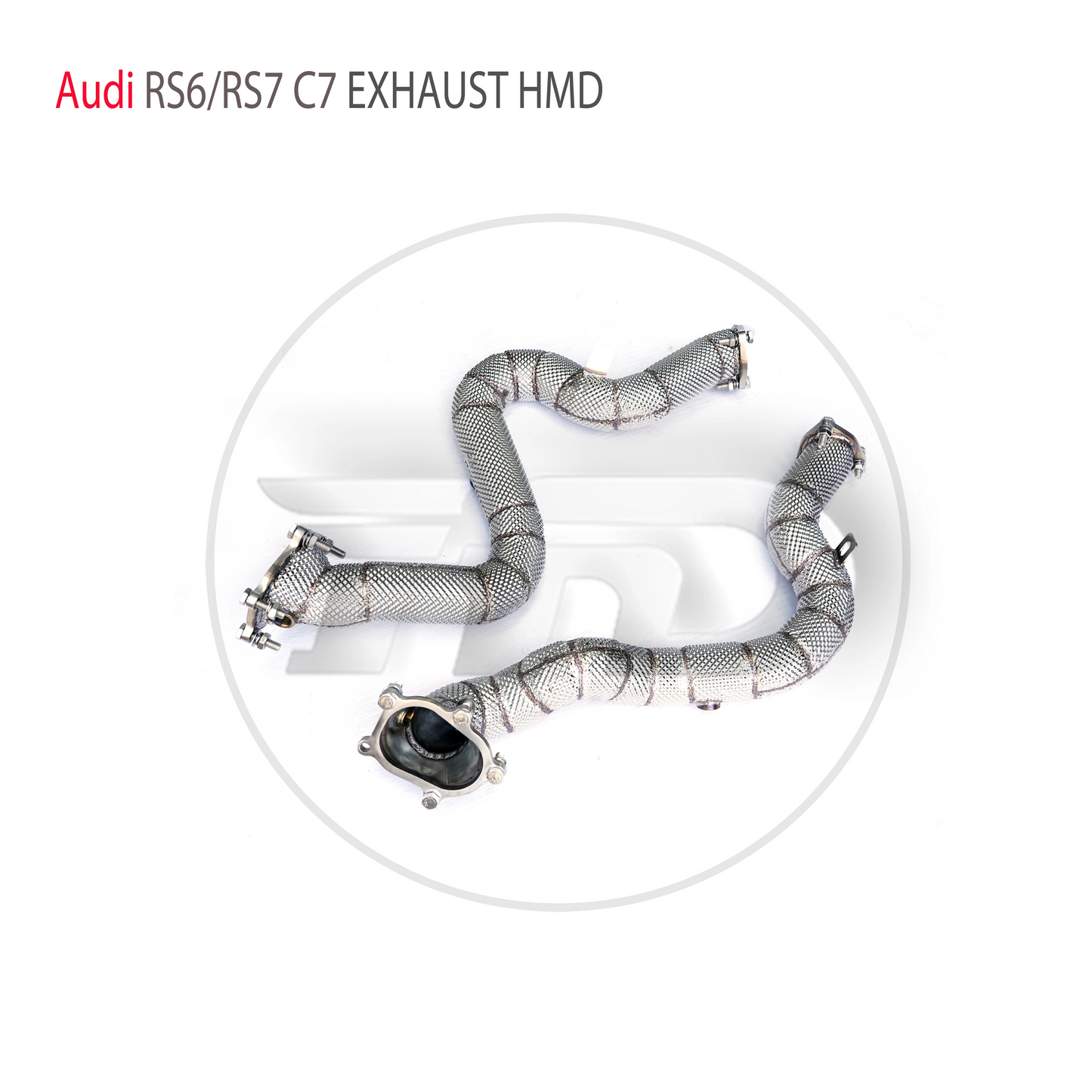 Exhaust System High Flow Performance Downpipe for Audi RS6 RS7 C7 2013-2020 Without Catalytic Converter Header