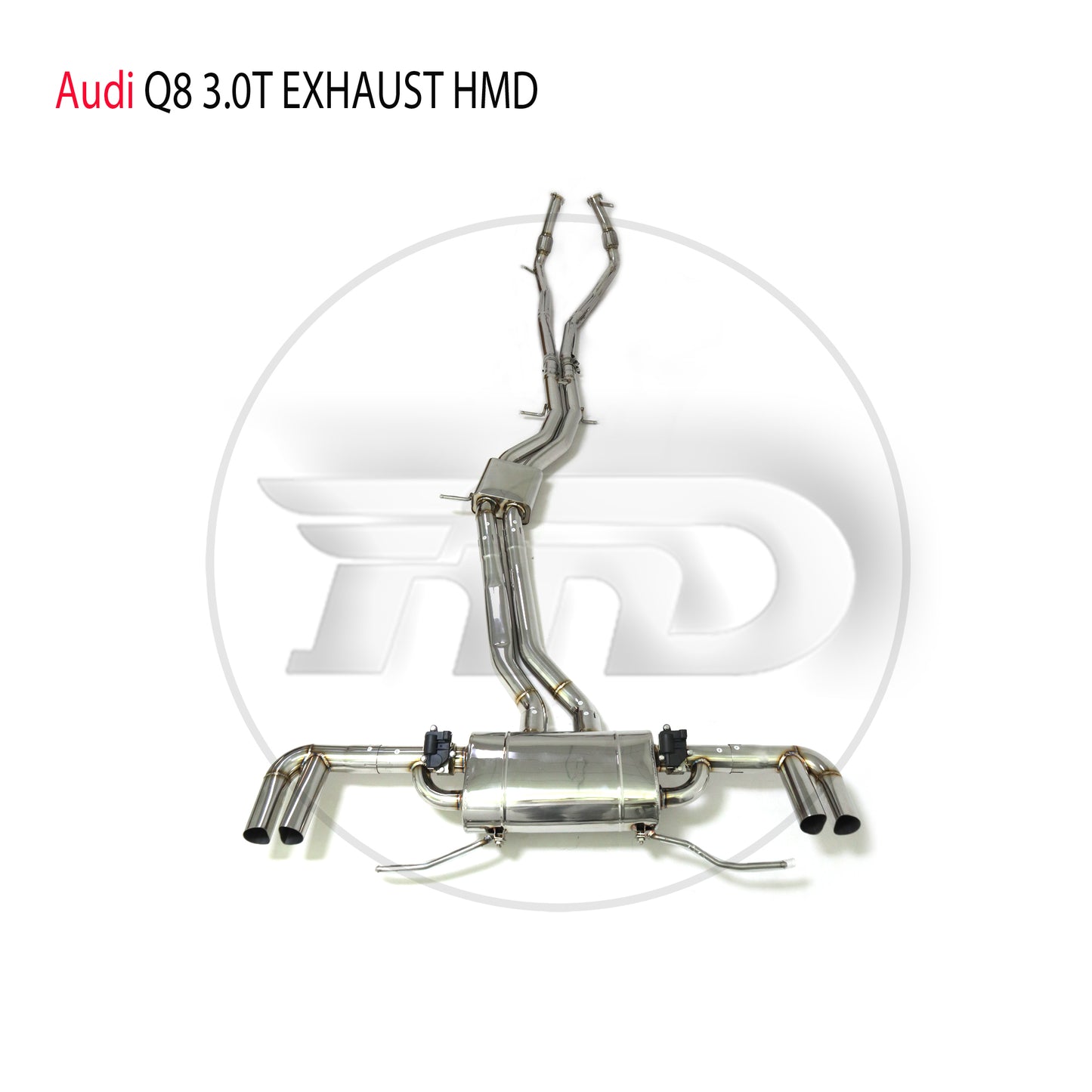 Stainless Steel Exhaust System Performance Catback With Middle Pipe For Audi Q8 2019-2023 3.0T Electronic Valve Muffler