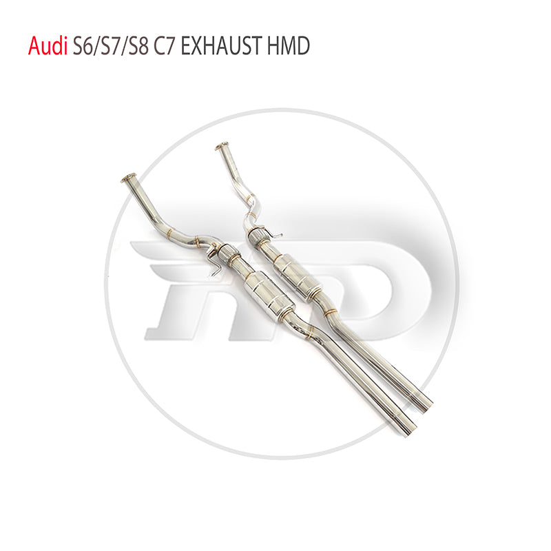 For Stainless Steel Exhaust System Performance Catback for Audi S6 S7 S8 C7 Auto Replacement Modification Electronic Valve