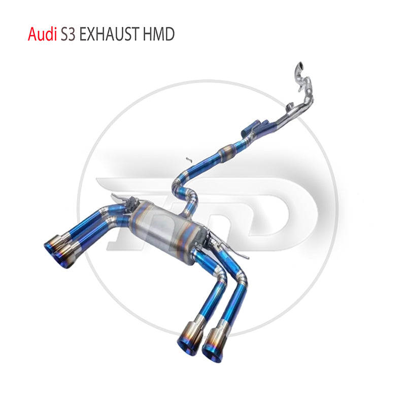 For Titanium Alloy Exhaust System Performance Catback is Suitable For Audi S3 Auto Modify Electronic Valve High Flow Downpipe