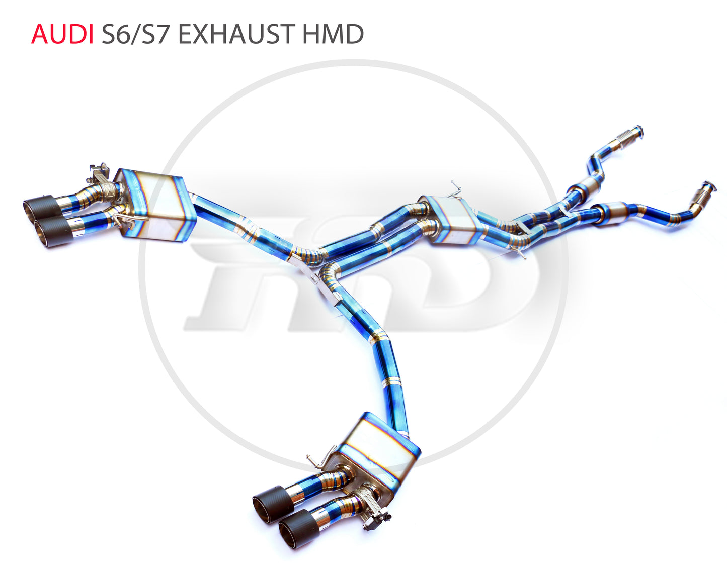 Titanium Alloy Exhaust Pipe Manifold Downpipe is Suitable for Audi S4 S5 S6 S7 S8 RS4 RS5 RS6 Auto Modification Electronic Valve