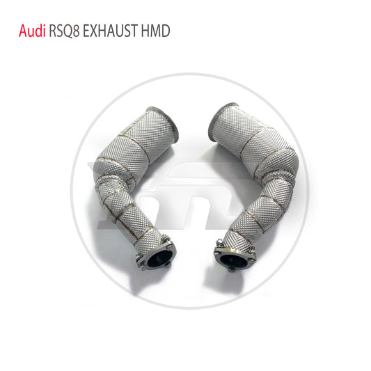 For Exhaust System High Flow Performance Downpipe for Audi RSQ8 4.0T With Catalytic Converter Racing Pipe